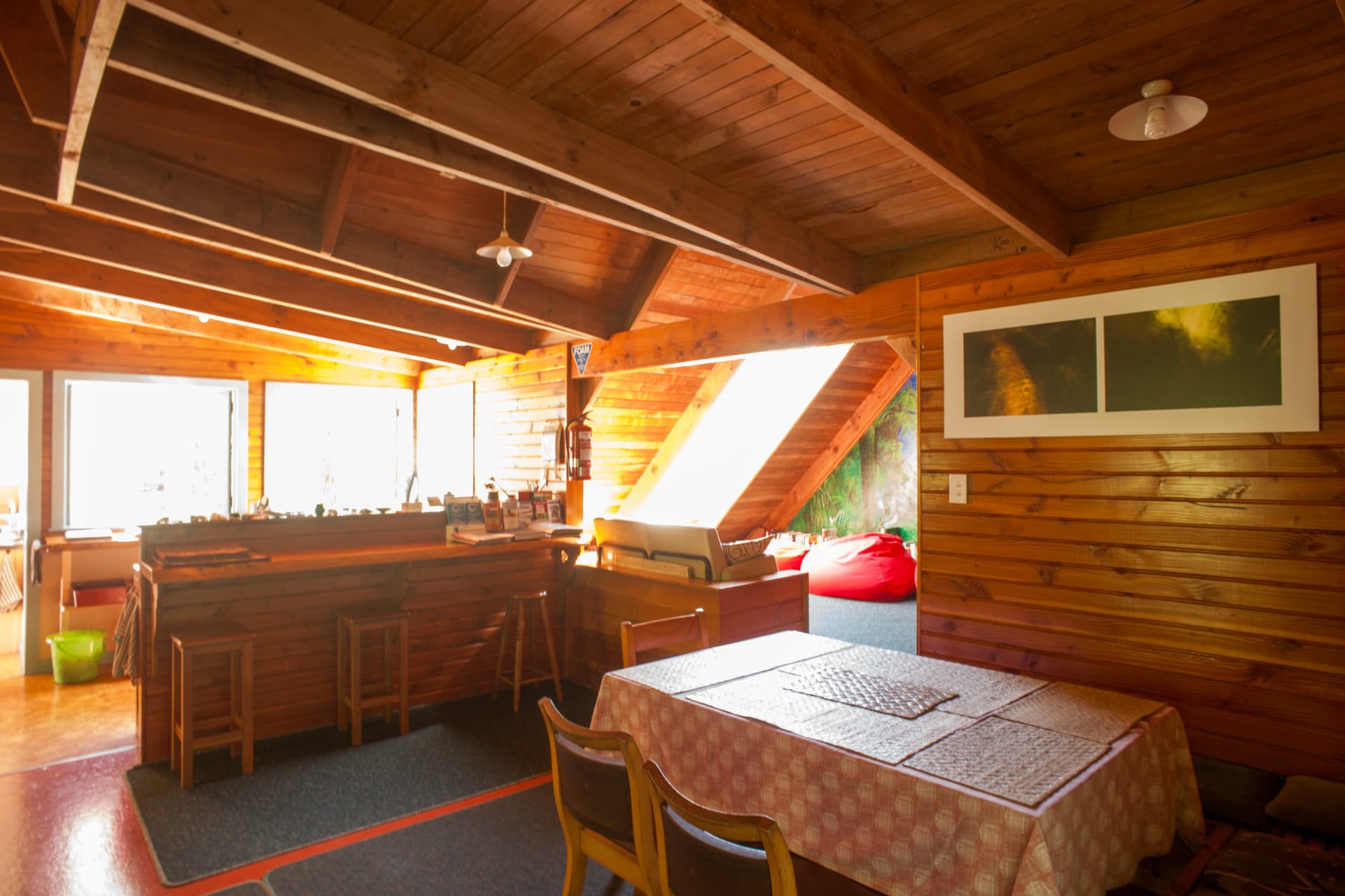 Lodge interior looking south